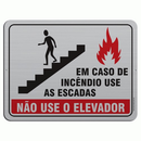 Placa Em Caso De Incêndio Utilize As Escadas 20X25