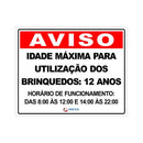 Placa Idade Máx Para Utilização Brinquedo - 20X25