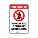 Placa Lixo E Entulho Nesse Local 20X25