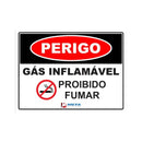 Placa - Perigo gás inflamavel 40x30