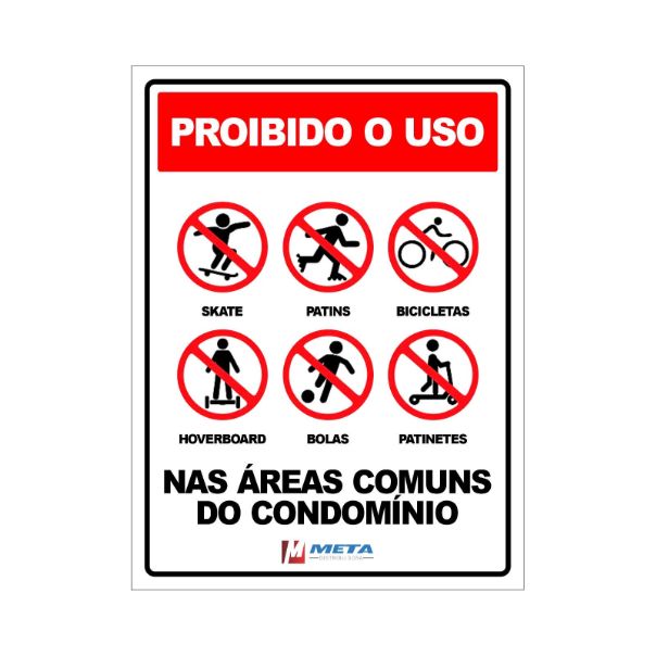 Placa Proibido Esportes Area Do Condominio - 15X20