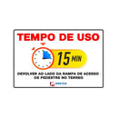Placa tempo de uso 15 minutos 30x20