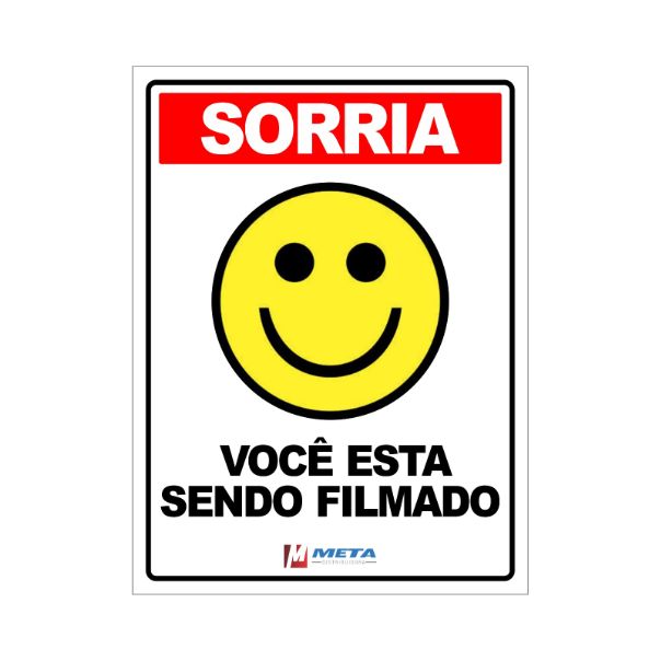 Placa Você Está Sendo Filmado 15X20