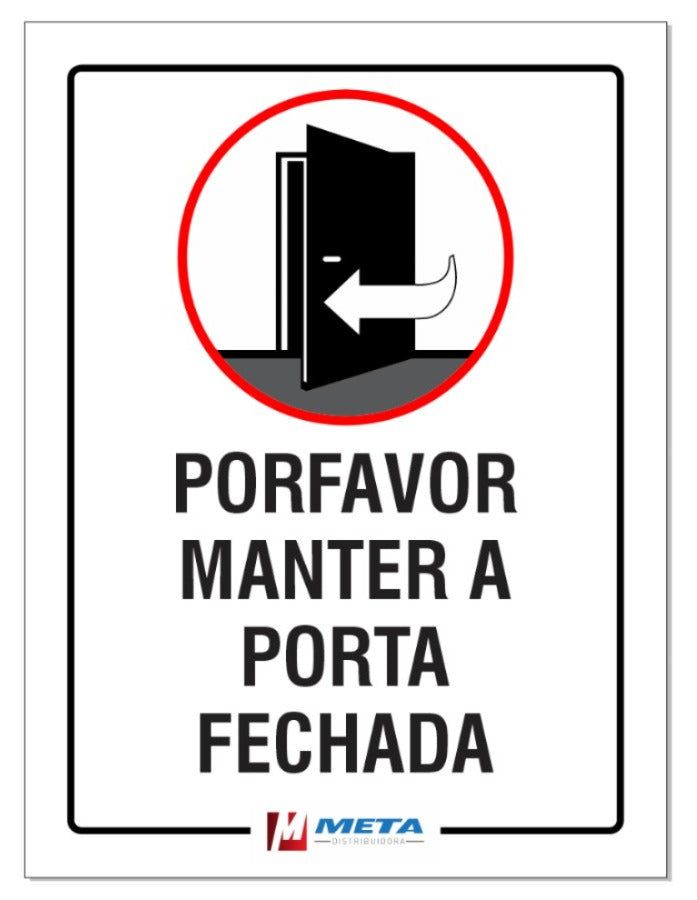 Placa Porta Fechada - 15x20