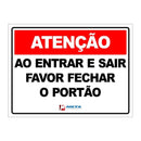 Placa - Ao Entrar E Sair Favor Fechar O Portão 20X15