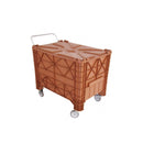 Caixa Plástica 370L C/ Tampa, Cabo E Rodas - C370