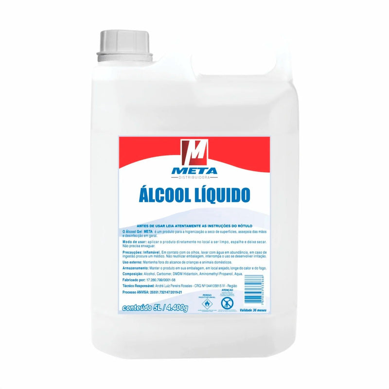 Álcool Meta 70% - Líquido 5 Litros